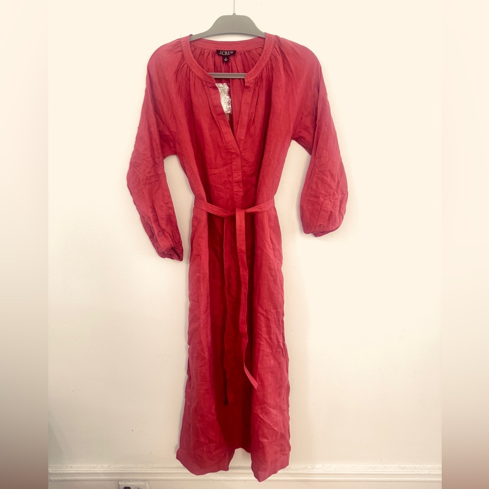 J. Crew Maxi Popover Long Sleeve Burnt Orange Maxi Dress